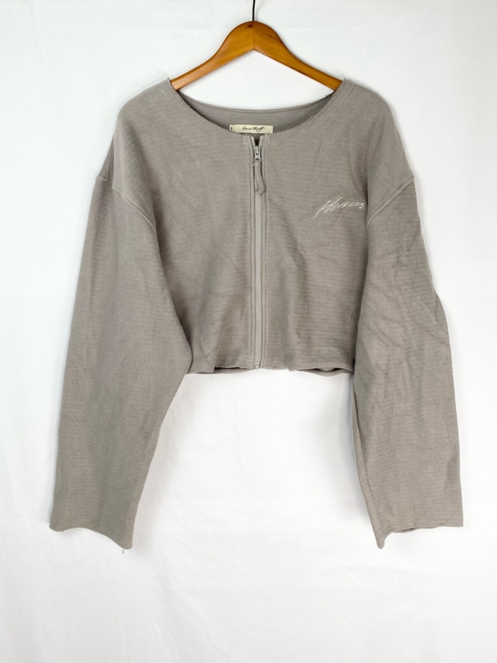 Honor The Gift Honor Round‎ Crop Zip Crew Grey Size Large
